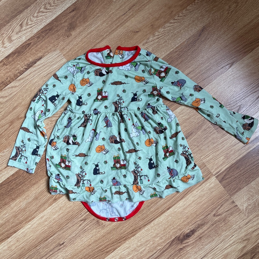 Bundle of Joy - Christmas Cats - Bamboo Toddler Dress